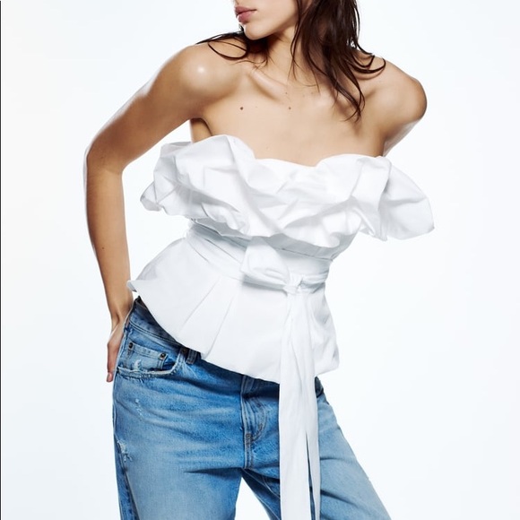 ZARA | NWT VOLUMINOUS POPLIN TOP - Picture 4 of 8